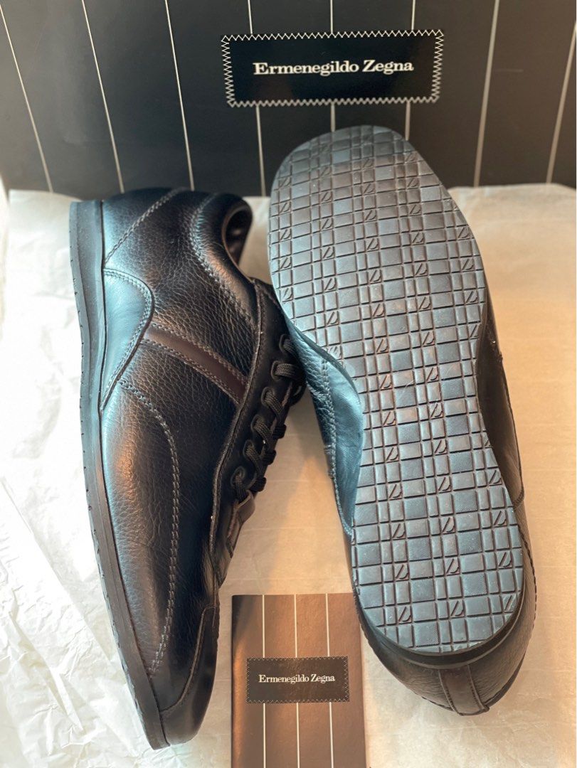 Ermenegildo Zegna 黑皮波鞋size 7, 男裝, 鞋, 便服鞋- Carousell