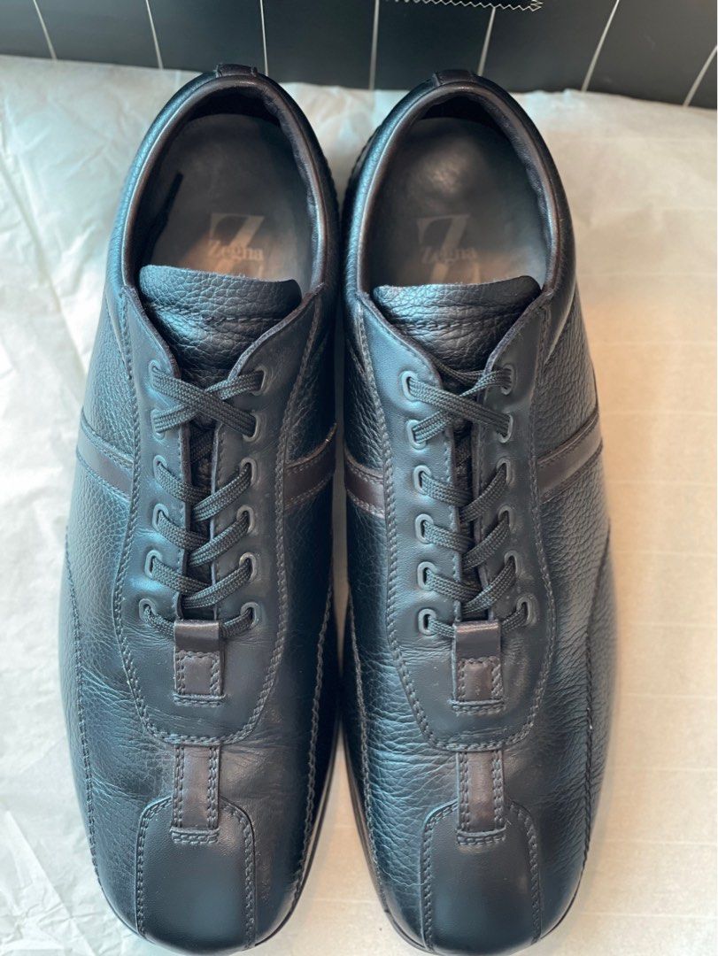 Ermenegildo Zegna 黑皮波鞋size 7, 男裝, 鞋, 便服鞋- Carousell