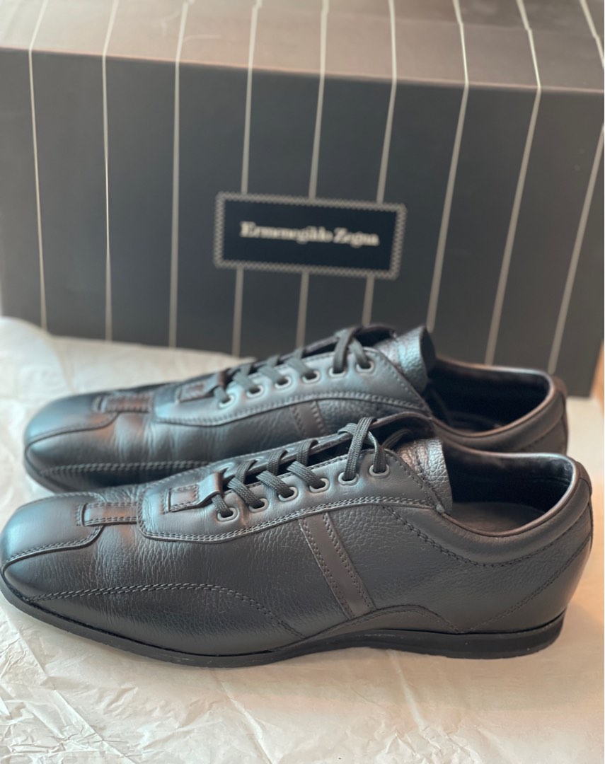 Ermenegildo Zegna 黑皮波鞋size 7, 男裝, 鞋, 便服鞋- Carousell