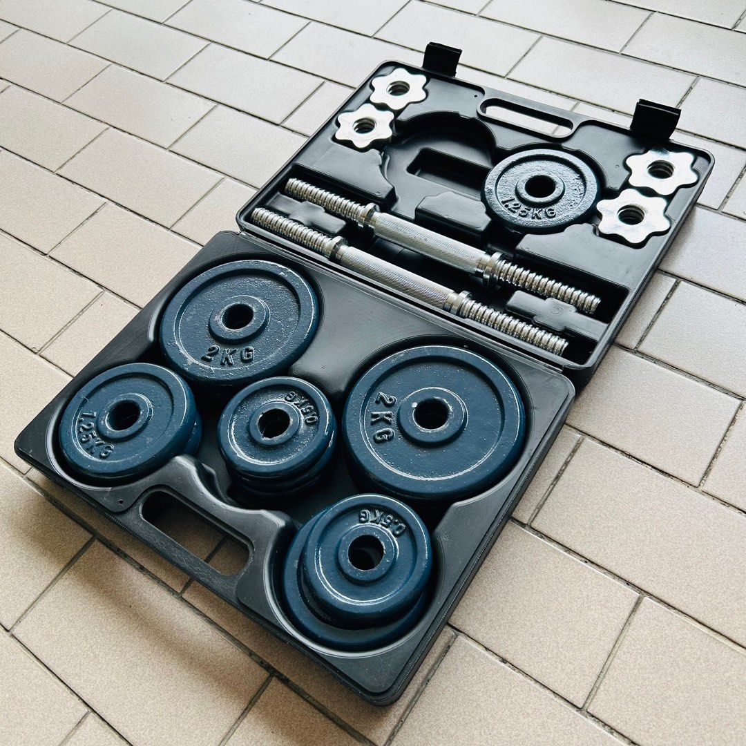 Everlast Cast Iron Dumbell Dumbbell Set 18kg, Sports Equipment