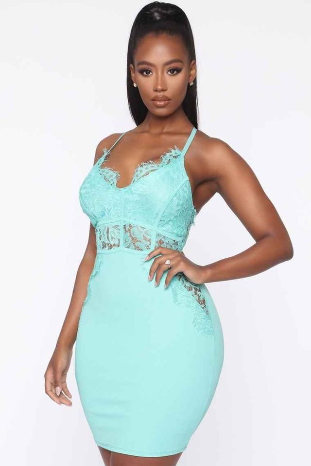 Fashion nova blue lace dress online