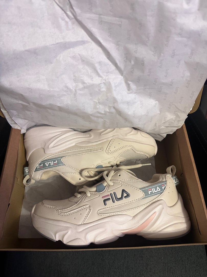 Fila Casual Shoes Hidden Tape 5m White Pink Oat Retro Jogging ACS