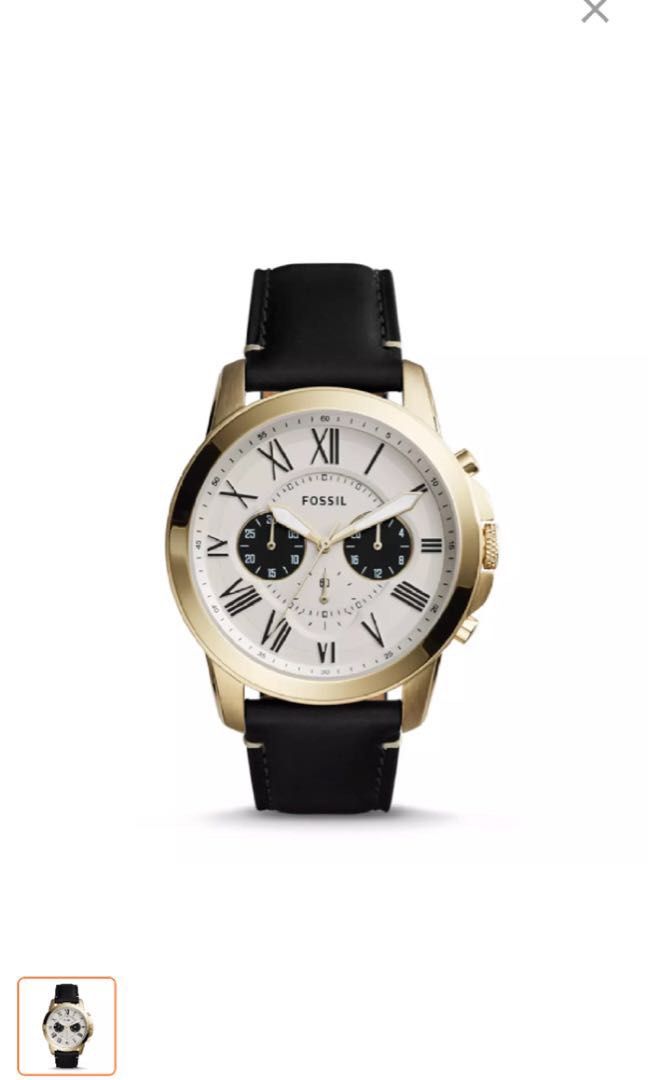 Fossil Grant Chronograph Black Leather Watch FS5272