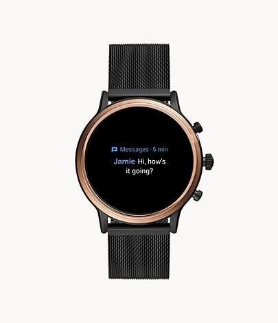 Fossil Julianna HR Smartwatch Gen 5 Ladies Digital Dial Black Mesh