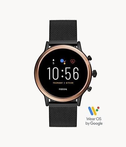 Fossil Julianna HR Smartwatch Gen 5 Ladies Digital Dial Black Mesh Strap