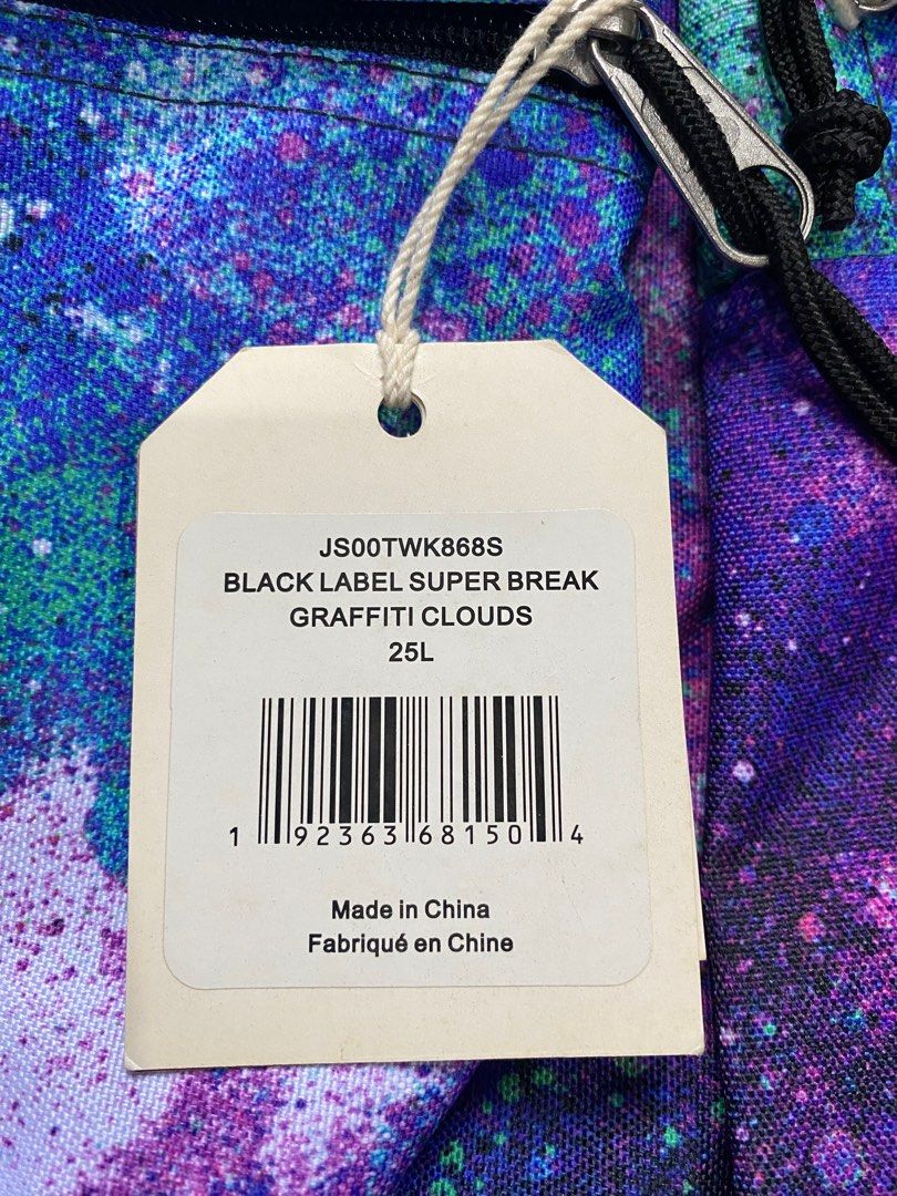 Genuine Jansport Backpack Black Label Super Break Grafitti