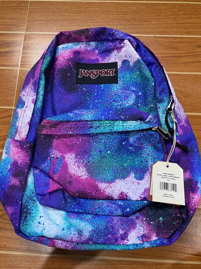 Genuine Jansport Backpack Black Label Super Break Grafitti