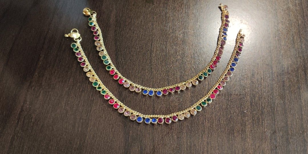 Gold and silver anklet top