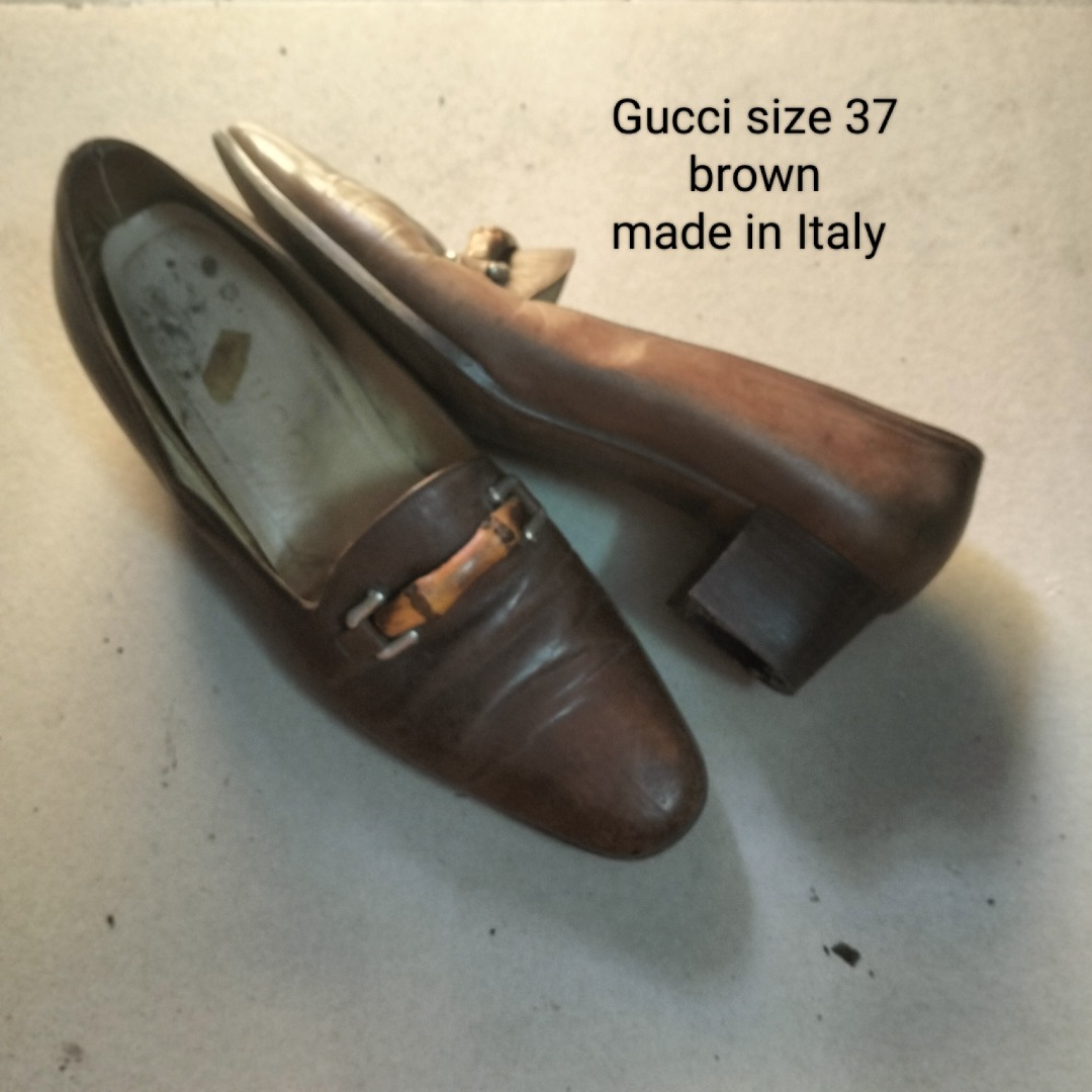 Gucci Lady Shoe Size 37 Col Brown Made in Italy Women s Fashion Footwear Heels on Carousell