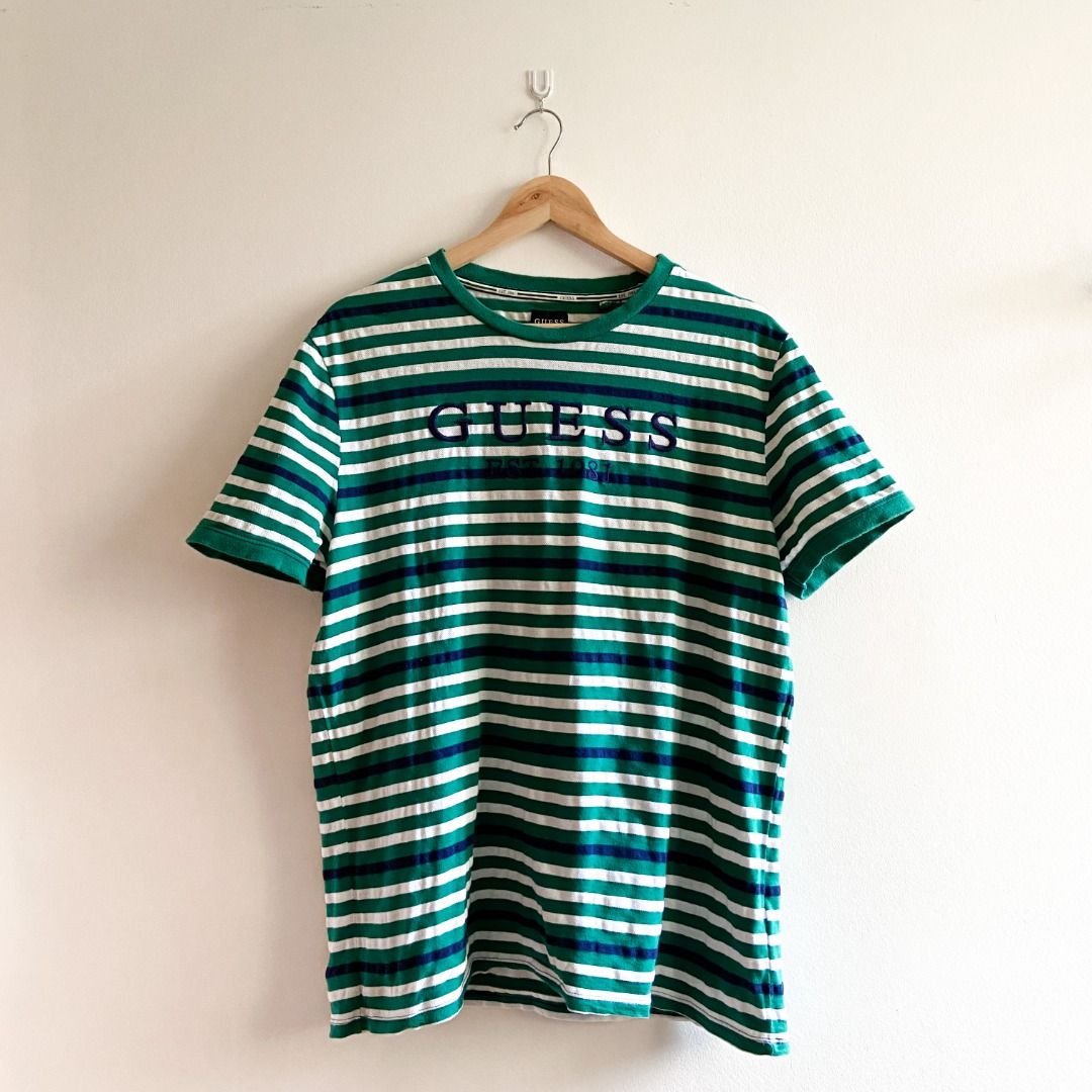 Guess striped t shirt men shop