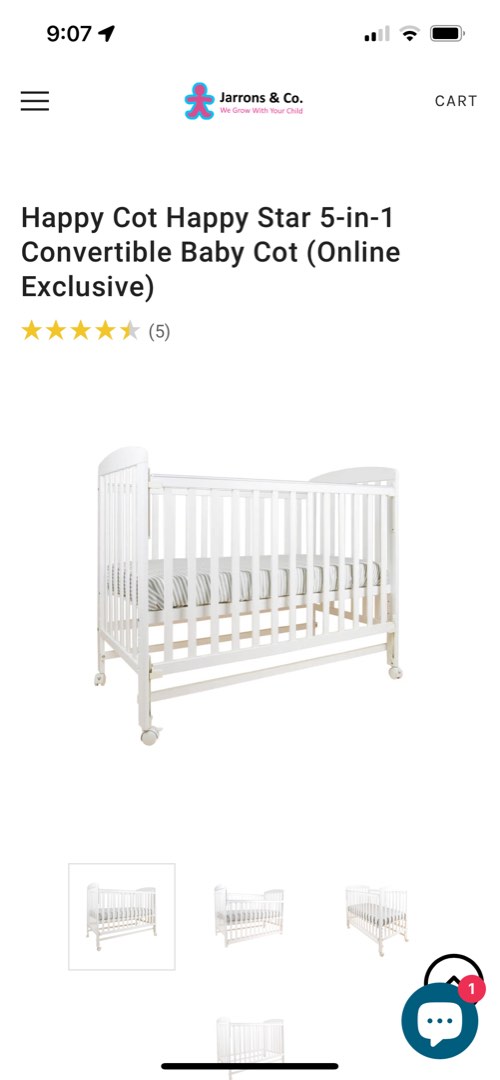 Happy wonder 5 in 1 cot cheap