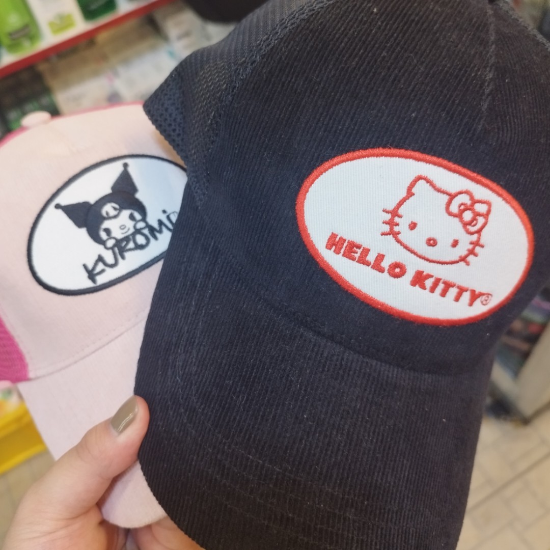 Corduroy Hello Kitty Baseball Cap