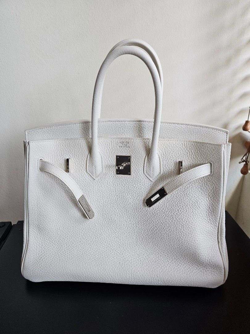 Hermes Birkin 35 White clemence PHW - ASL1695