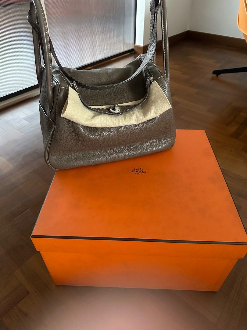 Hermes Lindy Orange 34cm Taurillon Clemence at 1stDibs