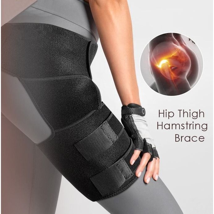 Hip Thigh Hamstring Brace Compression Support Wrap for Hip Flexor Strain  Nerve Pain Relief Hamstring Recovery for Joints, Health & Nutrition, Braces,  Support & Protection on Carousell