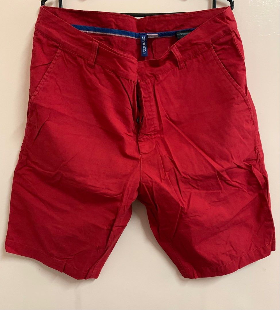 H M Red shorts for Men Men s Fashion Bottoms Shorts on Carousell