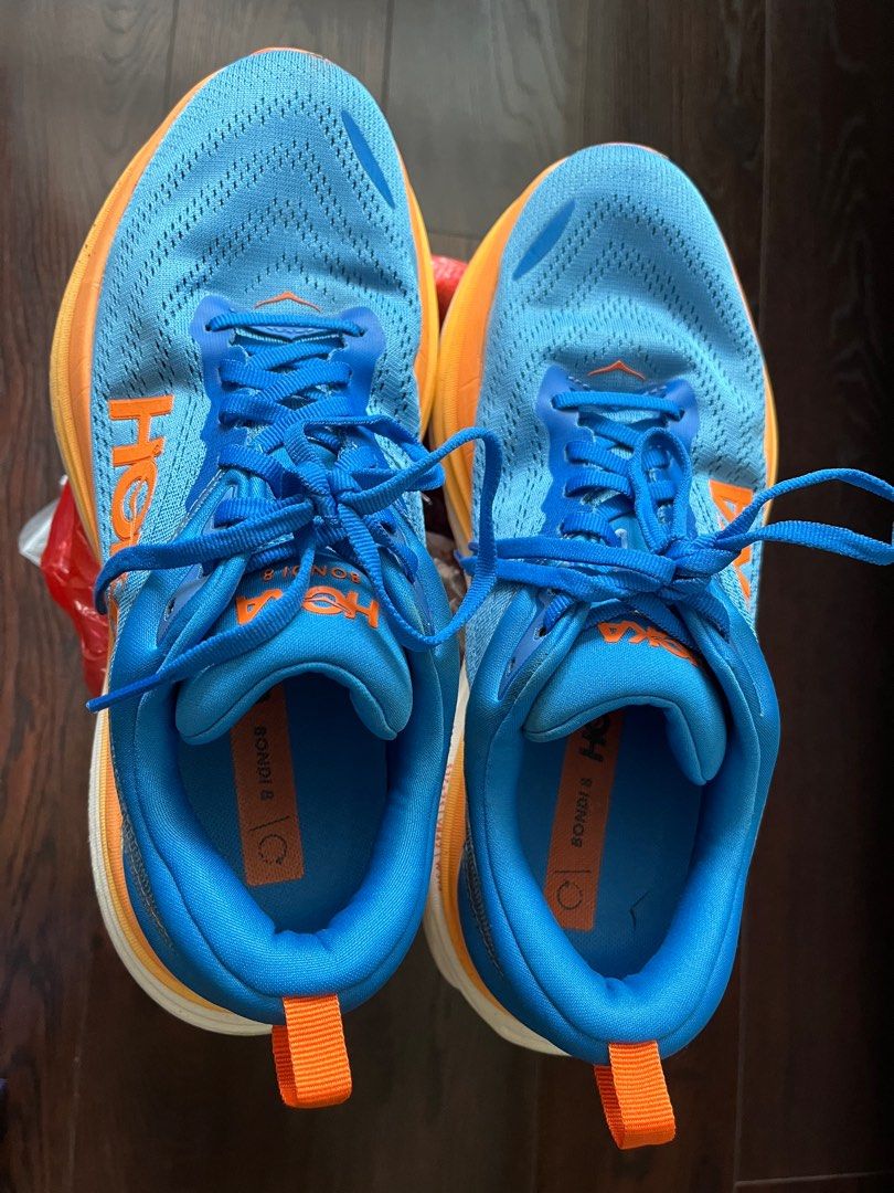 HOKA M Bondi 8 Wide Running Shoes, Luxury, Sneakers & Footwear on Carousell
