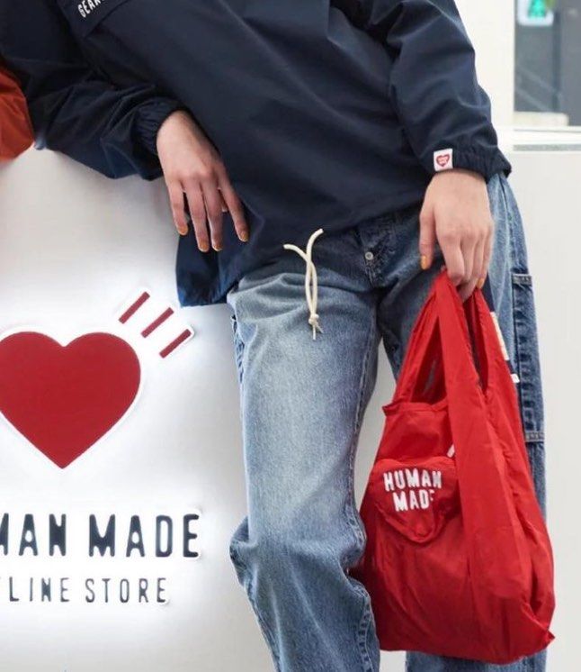 Human made eco tote bag packable heart shopper small, 女裝, 手袋及 