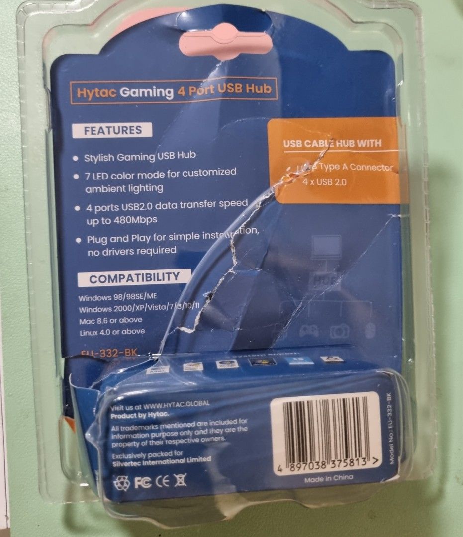 Hytac Gaming 4 Port USB Hub (Category: Other Gadgets) located in Quezon City. Submitted by annderthesun (Listing ID 1260539264, Image 2). Description: Bought in Octagon at Php495 4x usb 2.0 I just opened the case Rfs: bought the wrong item.