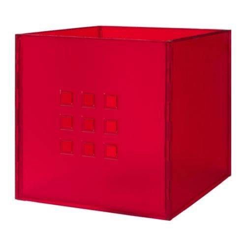 IKEA Lekman Red Drawer Box Plastic Clear Transparent Storage for Kallax