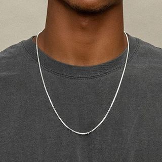 Real silver chain mens top