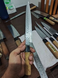 Japanese Yanagiba knife Hammered