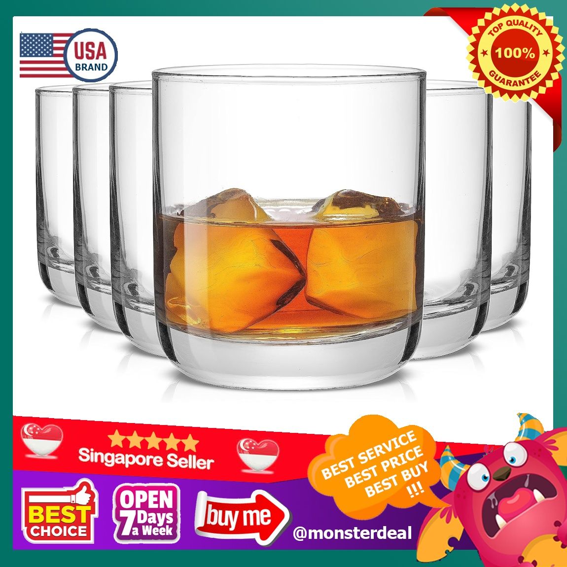 Joyjolt Nova Short Whiskey Glasses Set - Set Of 4 In Clear