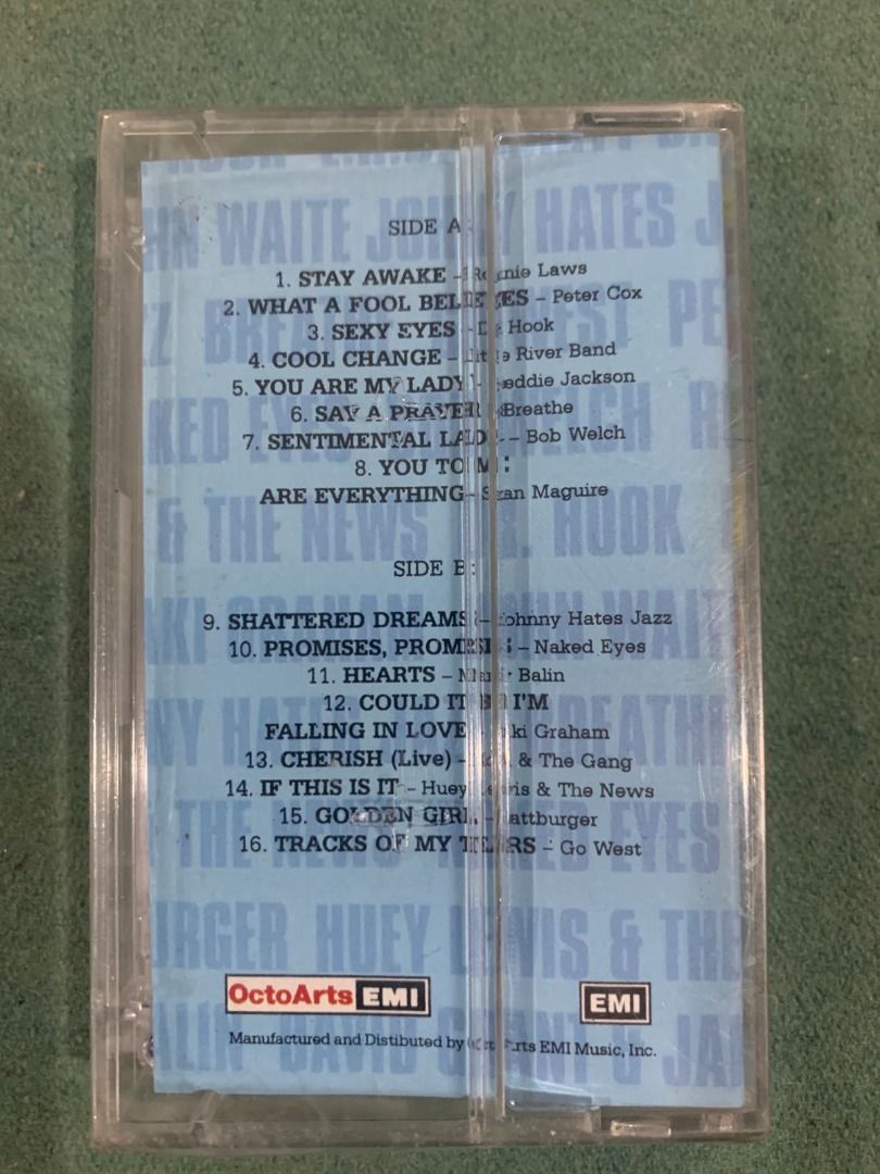 JUST RHYTHMS Vol. 2 (Hard to Find Selection) (Category: CDs & DVDs) located in Iligan City. Submitted by rarefind (Listing ID 1260609027, Image 3). Description: Cassette Tape Condition - Brand New Philippines Compilation - All Original Artist Track list: Side A 1. STAY AWAKE - Ronnie Laws 2. WHAT A FOOL BELIEVES - Peter Cox 3. SEXY EYES - Dr. Hook 4. COOL CHANGE - Little River Band 5. YOU ARE MY LADY - Freddie Jackson 6. SAY A PRAYER - Breathe 7.