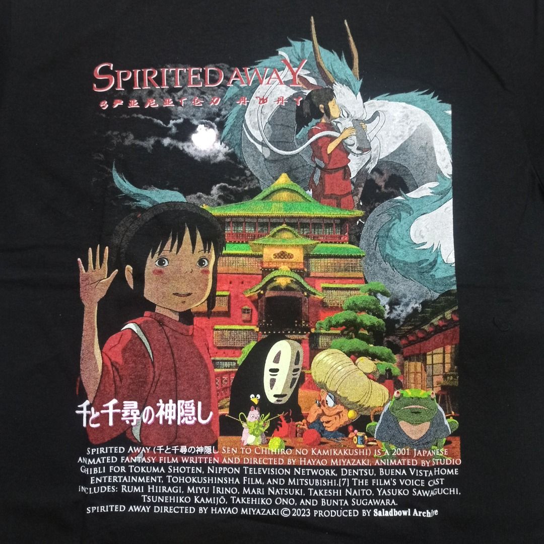 Kaos Vintage Anime Bootleg Spirited Away ( Studio Ghibli ), Fesyen