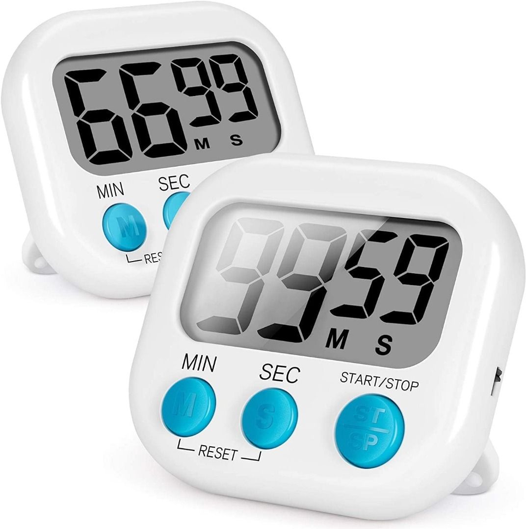 6 Pack Digital Timer For Teacher Small Timers For Kids Magnetic Back Big  Lcd Display Loud Alarm Minute Second Count Up Countdown With On/off Switch  Fo