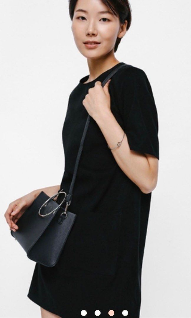 Faux suede pocket shift skirt online
