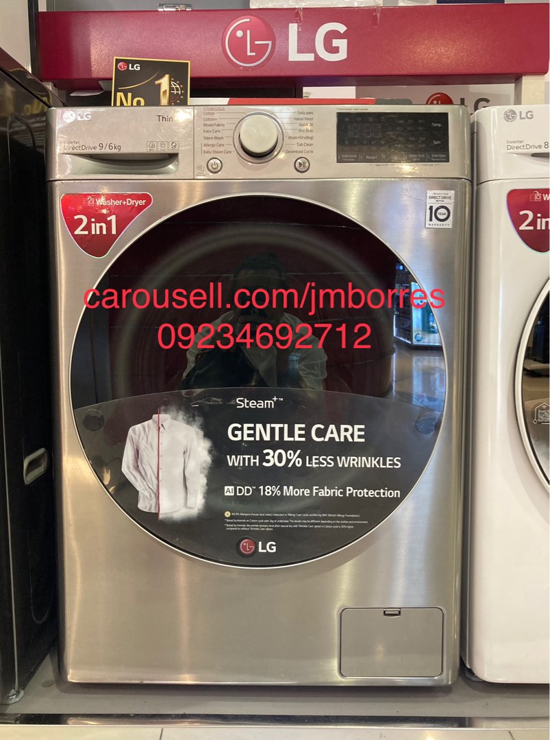 lg 9kg / 6kg front load washer and dryer 100 dry combo 2in1 inverter