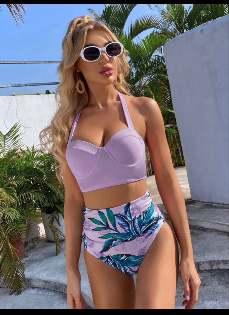 Purple bathing outlet suit top