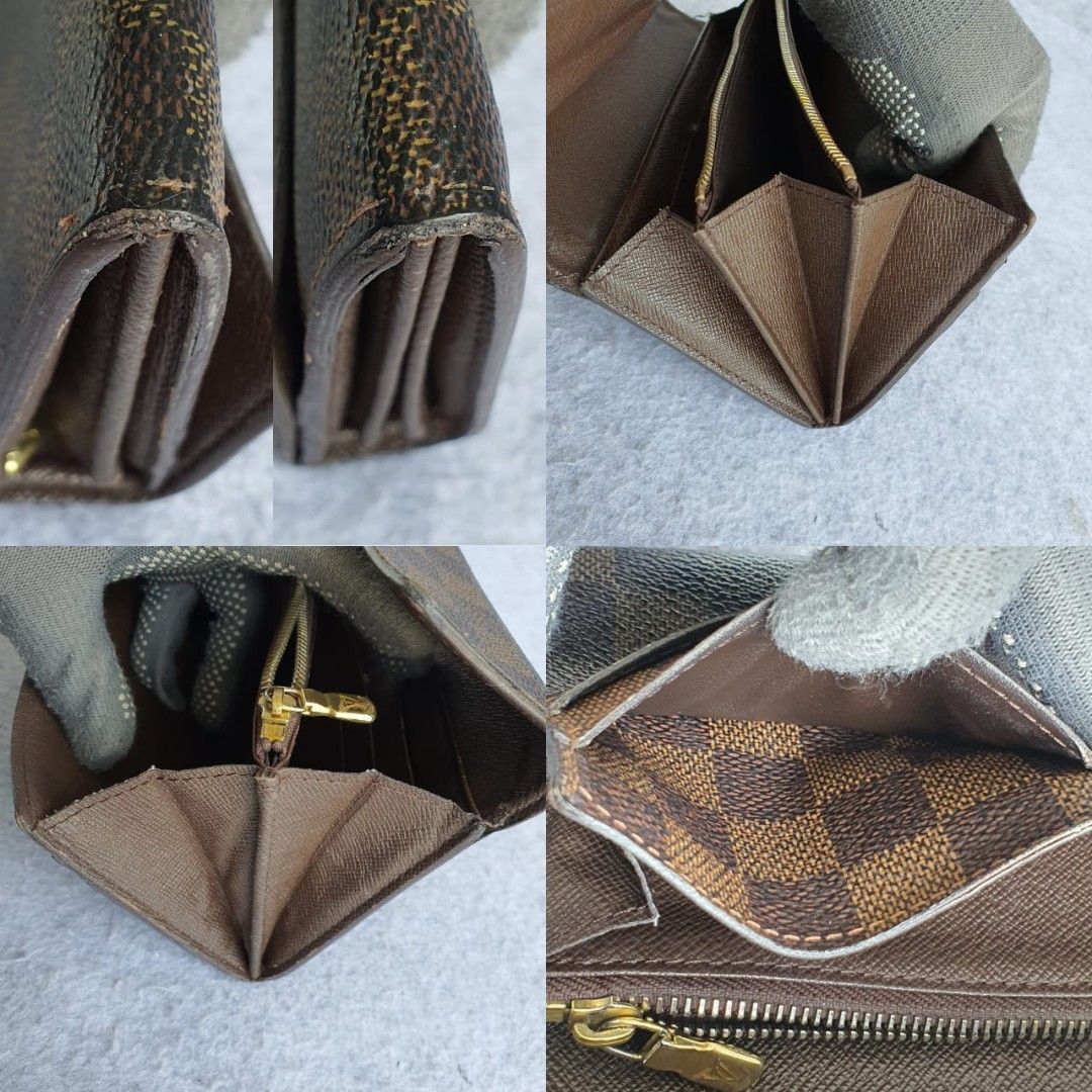 LV Portefeuille Sarah Wallet Damier Ebene Coated Canvas with