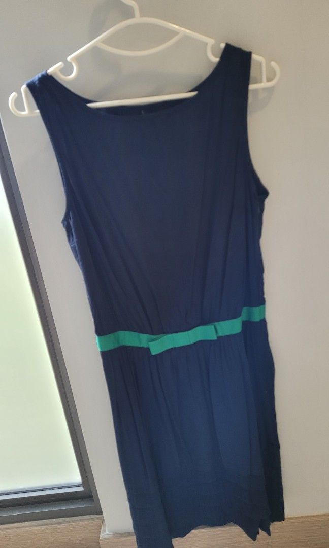 Mango Sweet Navy with green ribbon dress mng LB zara, Women's Fashion,  Dresses & Sets, Dresses on Carousell