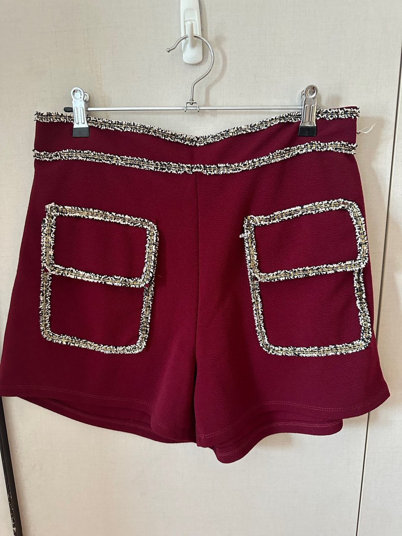 Maroon Shorts, Women's Fashion, Bottoms, Shorts on Carousell