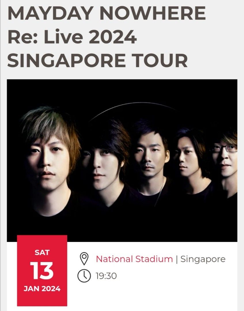 Mayday 2024 Concert Tickets, Tickets & Vouchers, Event Tickets on Carousell