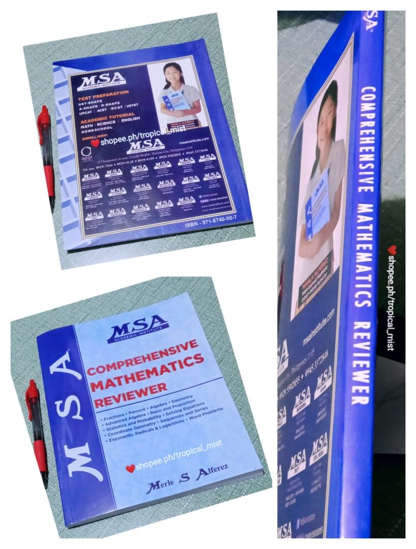 Quick Math Review Msa MSA Comprehensive Mathematics Reviewer PB by Merle Alferez, Hobbies ...