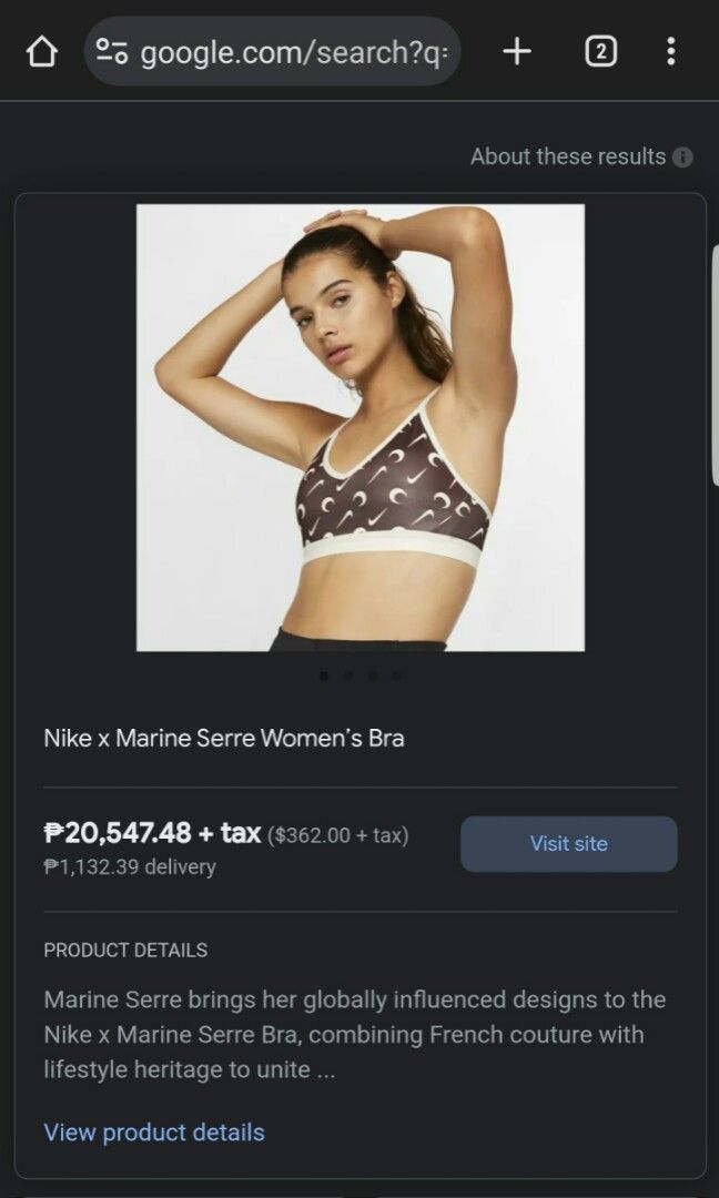 Nike x marine serre bra best sale