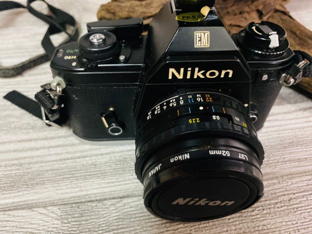 Nikon EM M90 50mm Film Camera with 418 Toshiba Flash, DISPLAY ONLY