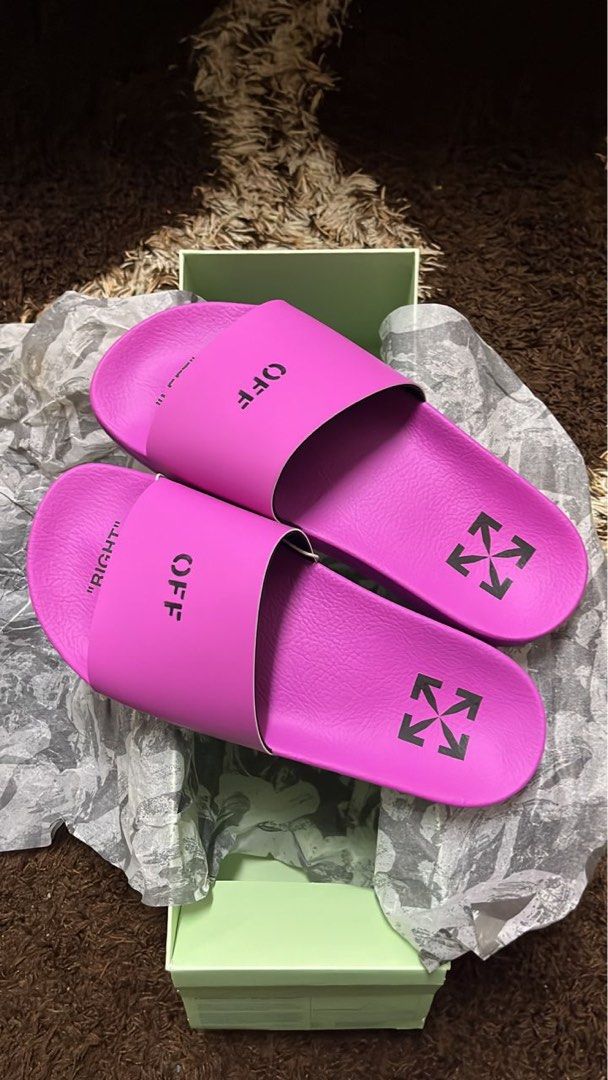 Off white slides pink discount