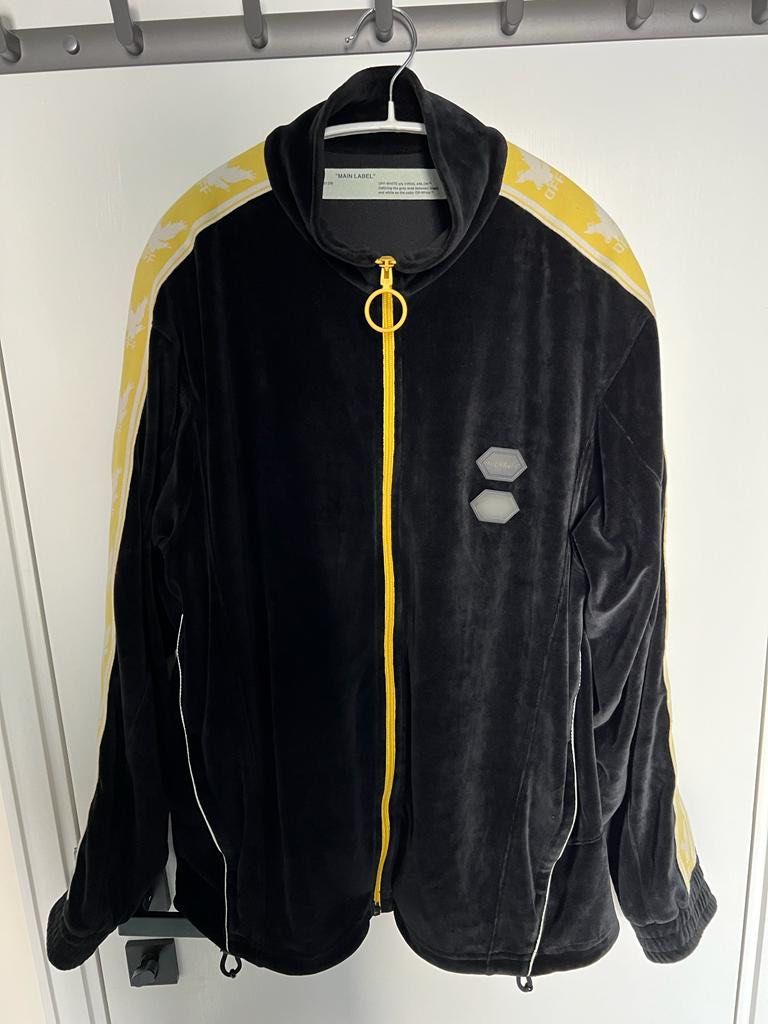 Off white velour track jacket deals