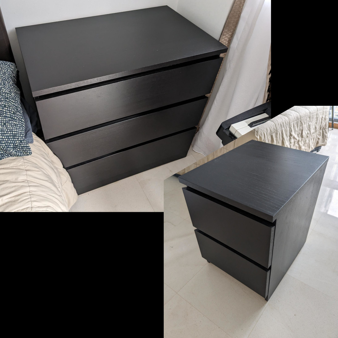 Pair of Ikea MALM Chest of Drawers, Furniture & Home Living, Furniture