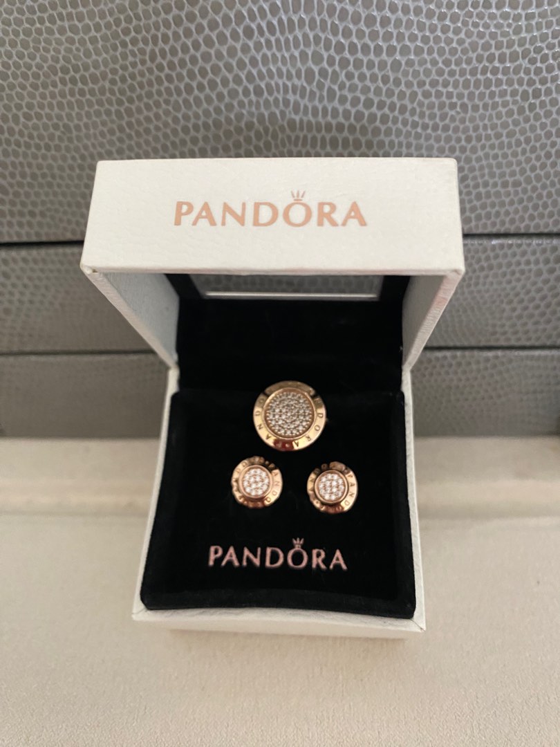 New 100% Authentic PANDORA Rose 14k Gold Pavé Heart Hoop Earrings 286317C01  | eBay