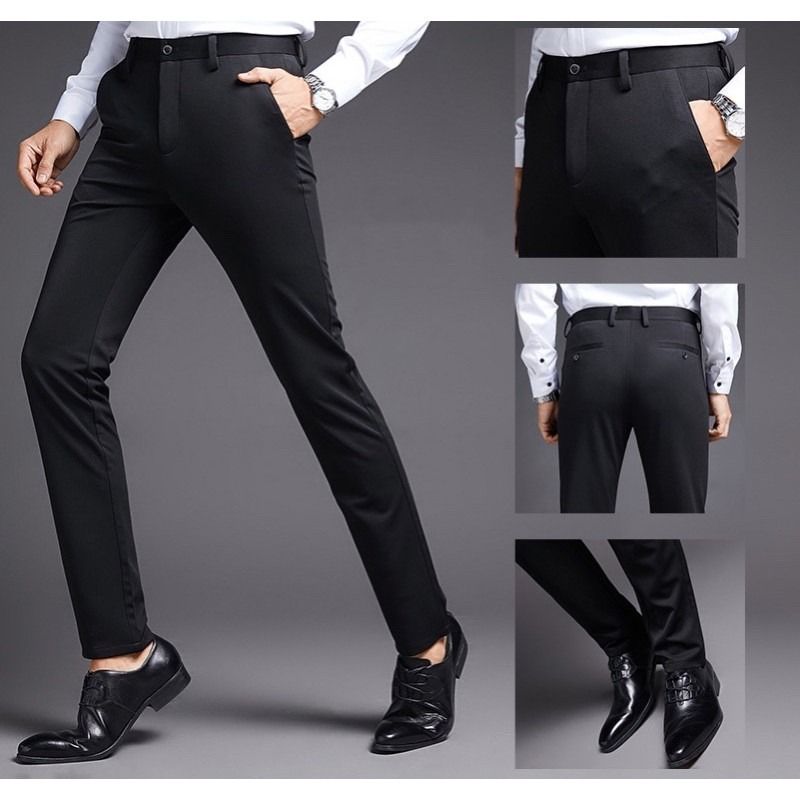Casual black pants mens online