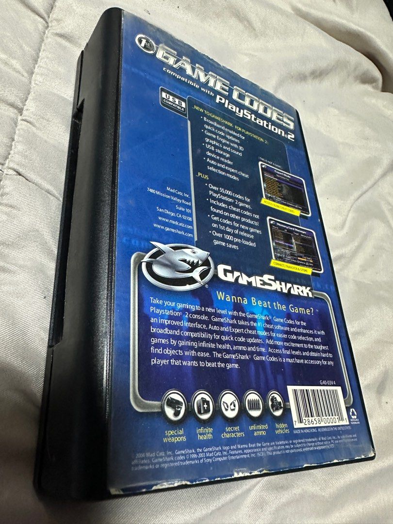 MAD CATZ Game Saves for Sony Playstation 2 GameShark codes