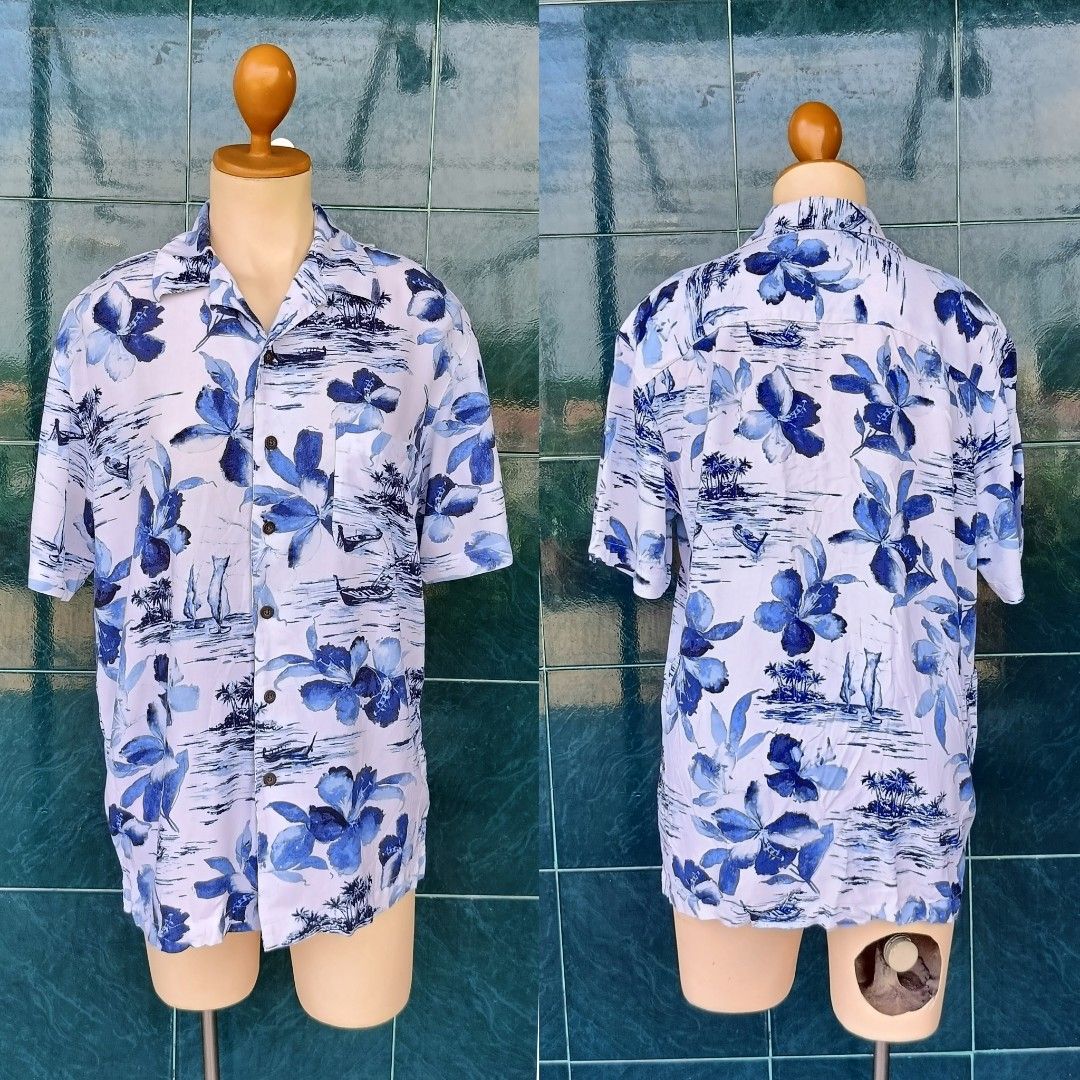 polo buttonsdown floral med to large brand, Women's Fashion