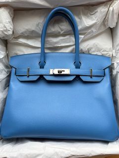 Hermes Birkin Bag 30cm Blue du Nord Togo Palladium Hardware