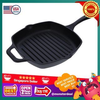 Le Creuset 26 Red 10.25 Cast Iron Square Grill Pan Skillet Griddle FREE  SHIPPING