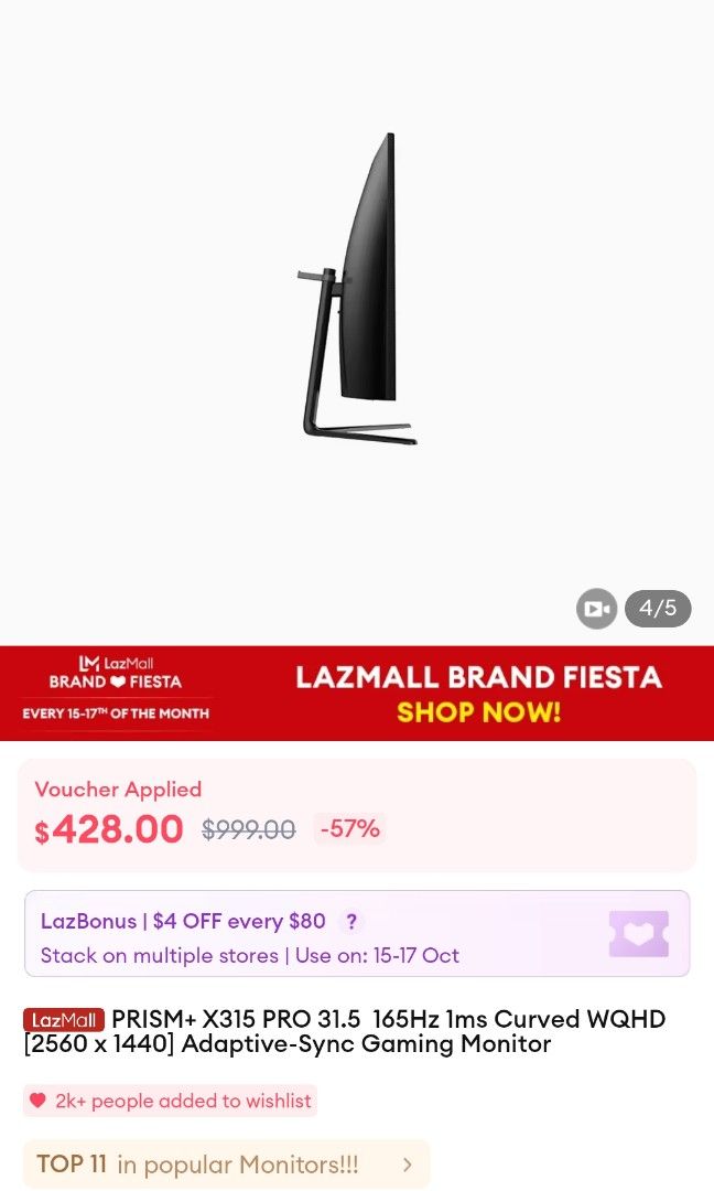 Prism+ X315 Pro Gaming Monitor, Computers & Tech, Parts & Accessories ...